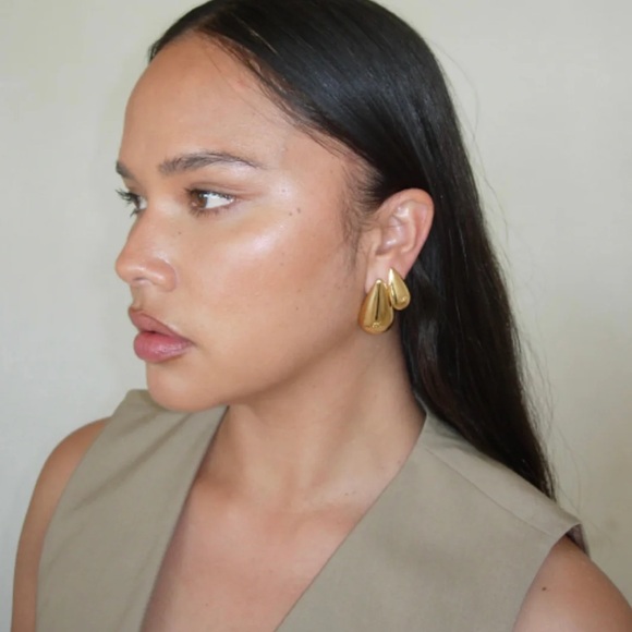 Heaven Mayhem Rain Drop Earrings - Lg & Sm - Gold - Picture 3 of 10